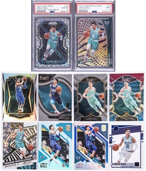 2020-21 LaMelo Ball Rookie Card Collection (9 Different Cards) - Including PSA 10 Prizm Rookie Card Example!